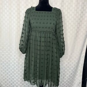 BTFBM Women Square Neck Smocked Dress Summer Fall Long Sleeve Floral Boho